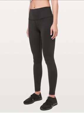 Lululemon Wunder Under High Rise Leggings Womens Size 6 Black Full On Luon Tall